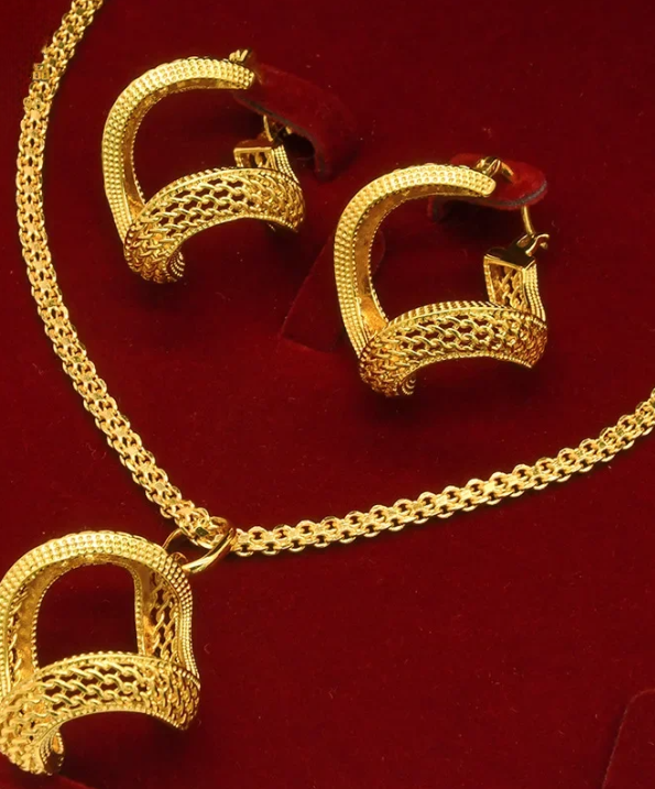 Gold-Plated Two Piece Jewelry Set