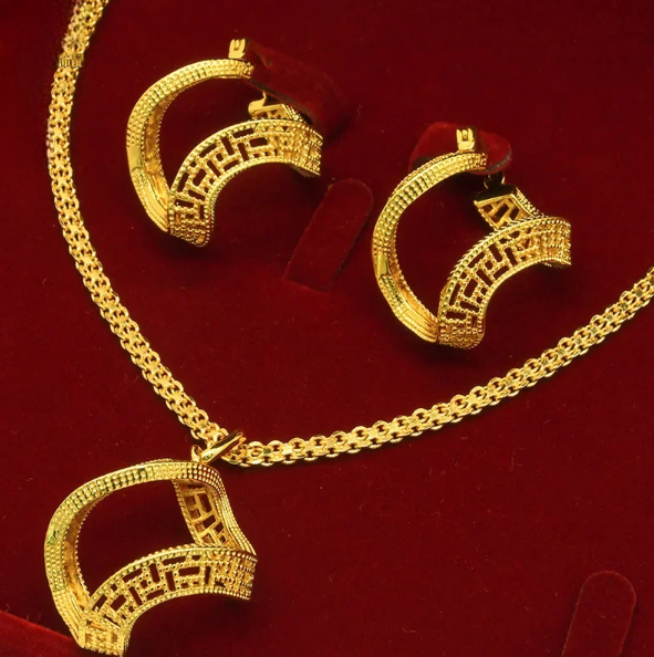 Gold-Plated Two Piece Jewelry Set