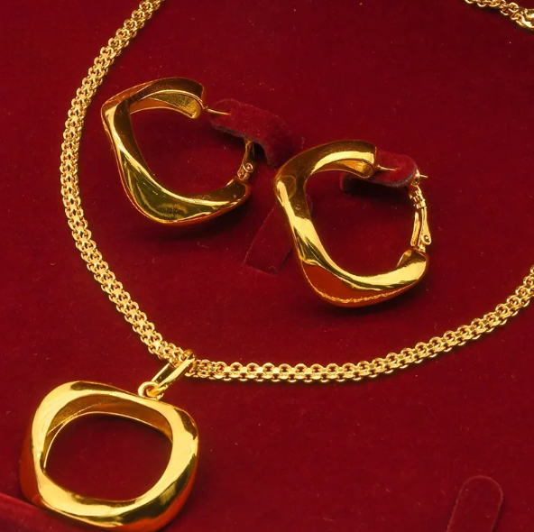 Gold-Plated Two Piece Jewelry Set