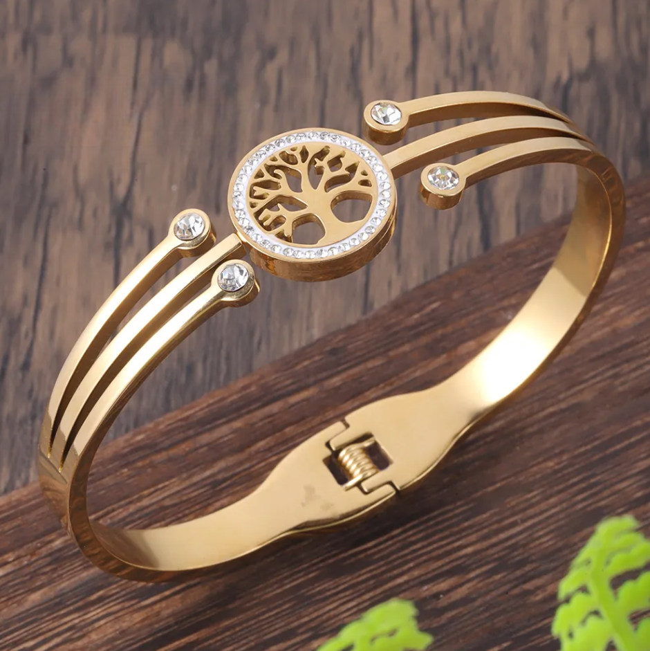 Tree of Life Stainless Steel Cuff Bracelet