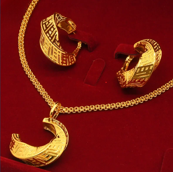 Gold-Plated Two Piece Jewelry Set