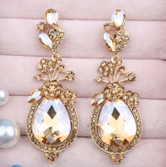 Vintage Crystal Water Drop Earrings