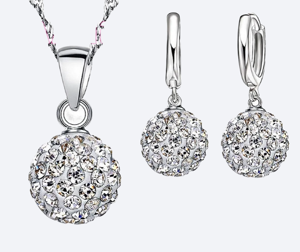 Sterling Silver Bridal Jewelry Set for Women