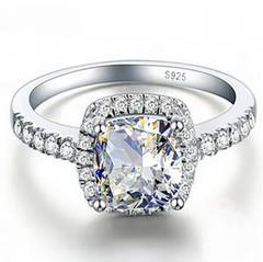 Luxury 4 Carat CZ Diamond Crystal Wedding Ring for Women