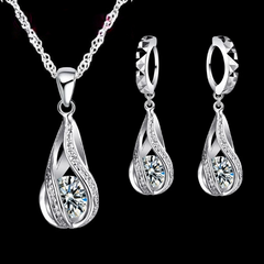 Captivating Water Drop Sterling Silver Jewelry Set