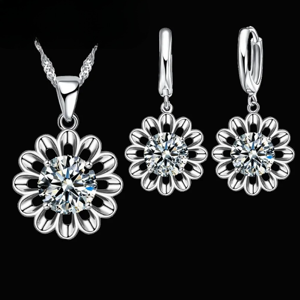 Fashion 925 Sterling Silver Wedding Jewelry Set for Women