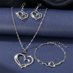 Classic Double Heart Jewelry Set