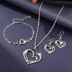 Classic Double Heart Jewelry Set