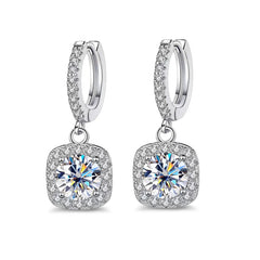 D Color Moissanite Stud Earrings: Elegant Sterling Silver with White Gold Plating