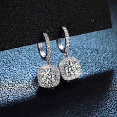 D Color Moissanite Stud Earrings: Elegant Sterling Silver with White Gold Plating