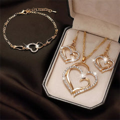 Classic Double Heart Jewelry Set