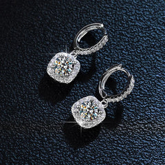 D Color Moissanite Stud Earrings: Elegant Sterling Silver with White Gold Plating