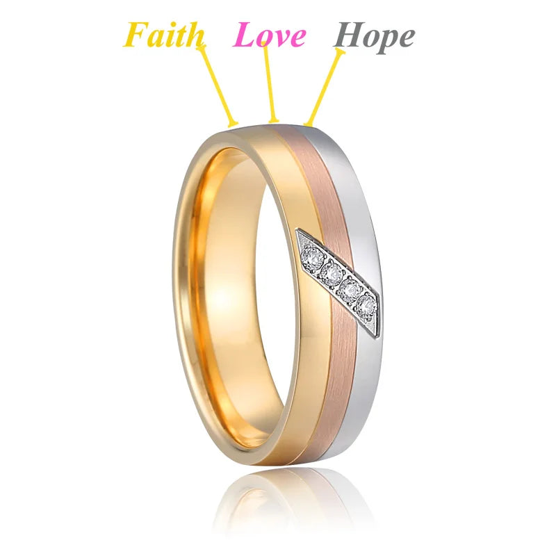 Couple's Love Alliance 18k Gold Wedding Rings Set