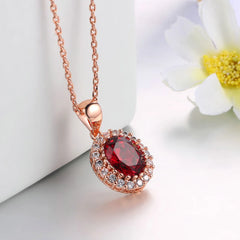 Elegant Rose Gold Color Pendant Necklace