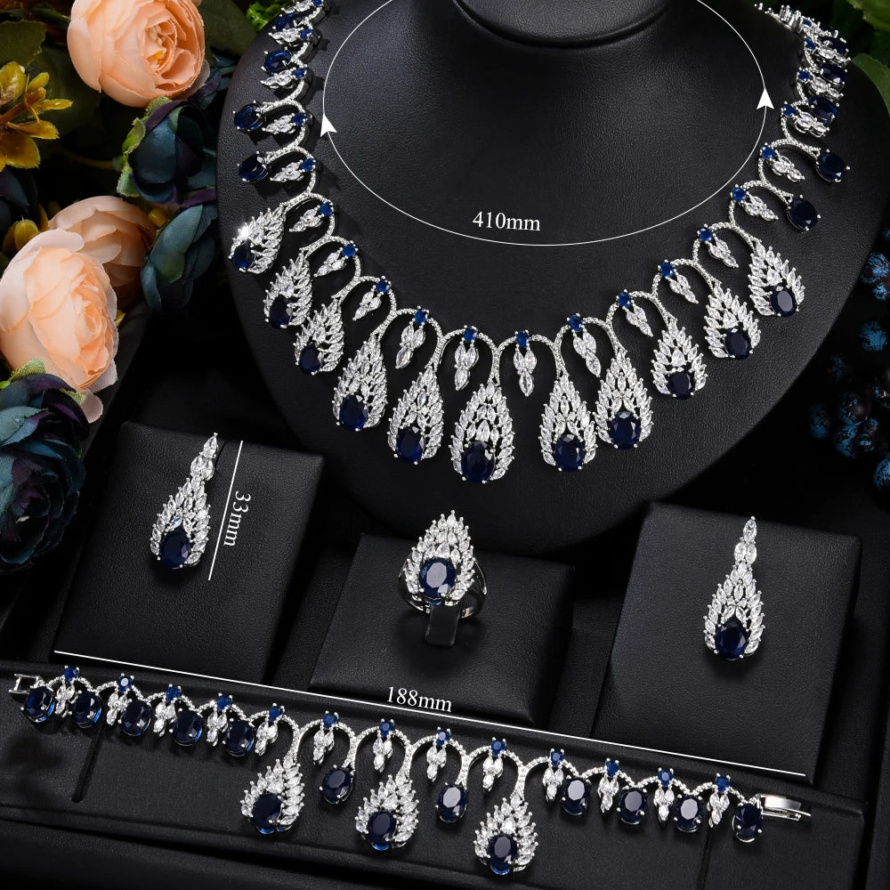 Bridal Zirconia Jewelry Set: Necklace and Earrings