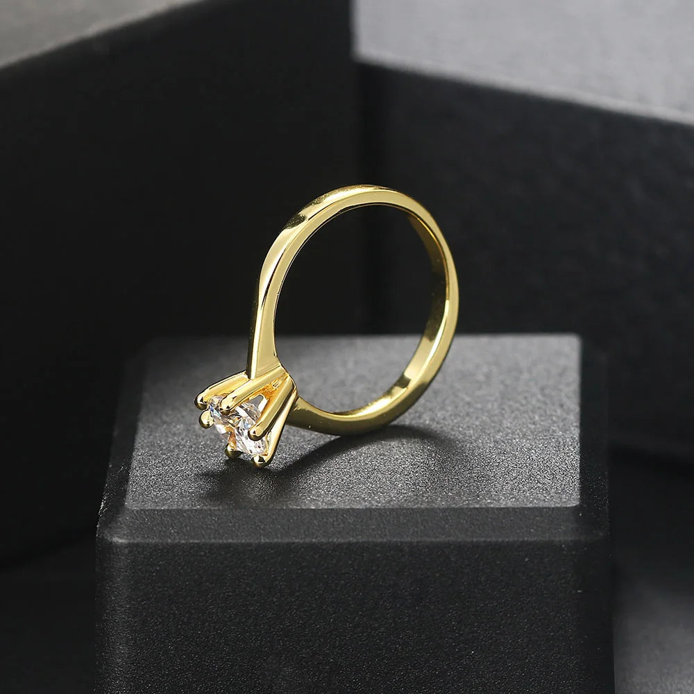 Gold Color Engagement Ring for Women