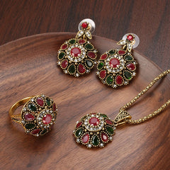 Vintage Crystal Flower Jewelry Set