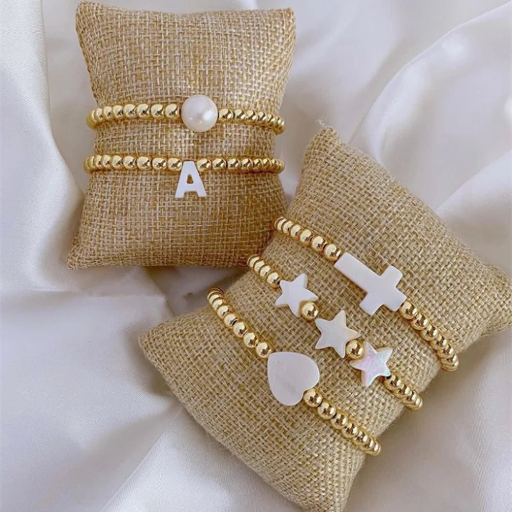 KKBEAD 18k Gold Plated Charm Bracelets