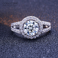 Elegant Sterling Silver Zircon Ring Set