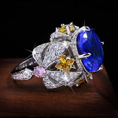 Elegant Sapphire Sterling Silver Rings for Women