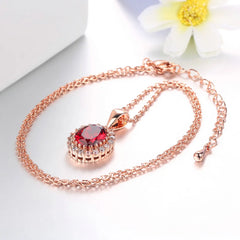 Elegant Rose Gold Color Pendant Necklace