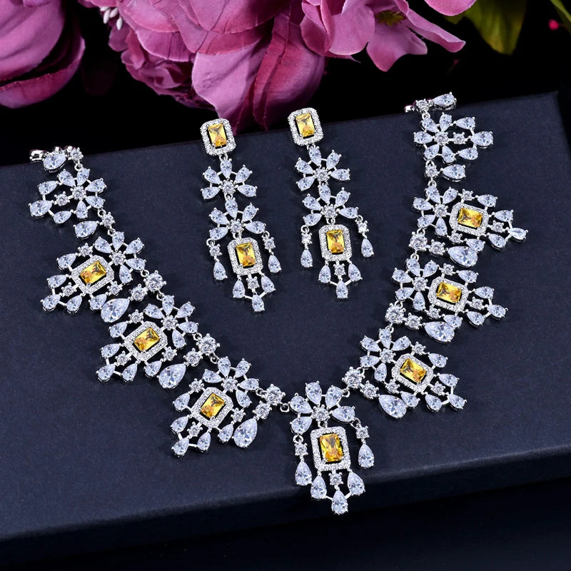 Elegant Bridal Jewelry Set with Cubic Zirconia