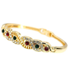 Colorful Stone-Embellished Cuff Bracelet