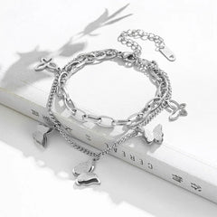 Chic Stainless Steel Butterfly Charm Bracelets