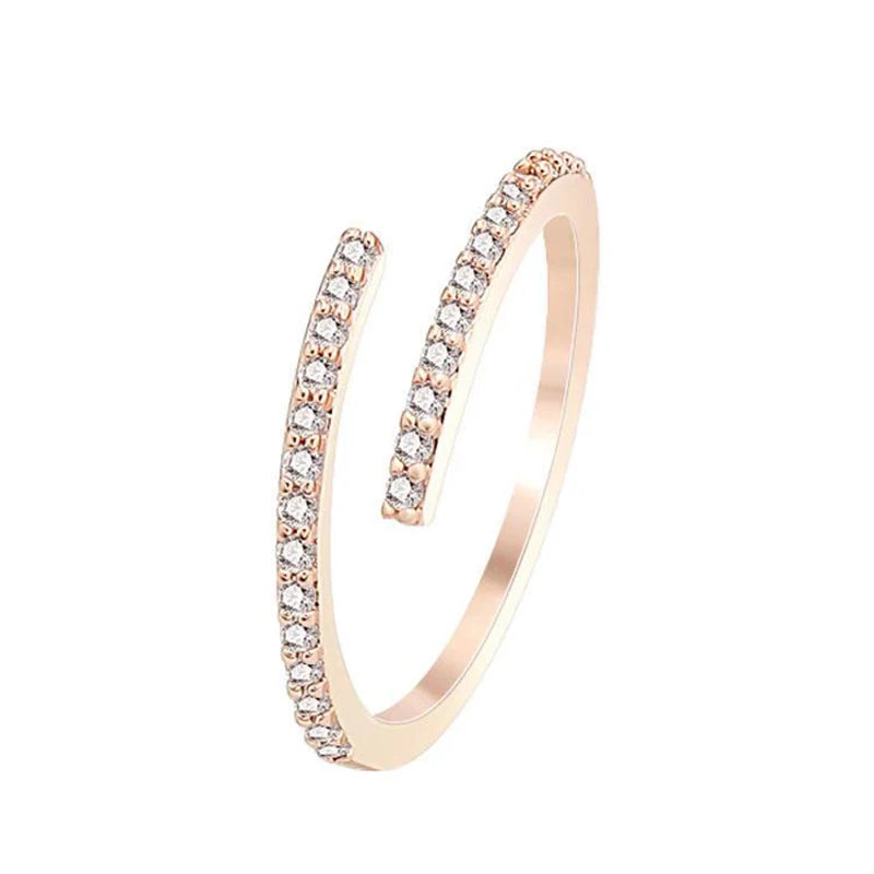 Chic Geometric Rose Gold Ring Set