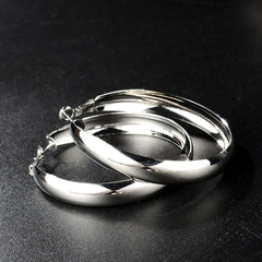 Korean Big Smooth Mirror Hoop Earrings