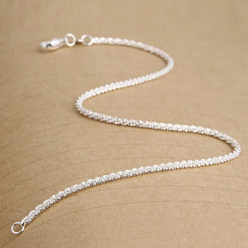 Vintage Thin Silver Color Chains Anklet for Women