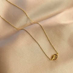 Trendy Stainless Steel Gold Color Knot Pendant Necklace for Women