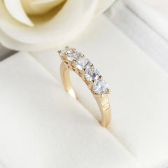 MxGxFam Small CZ 18k Gold Rings for Women