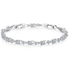 Elegant Chain Link Bracelet with Crystal Accents