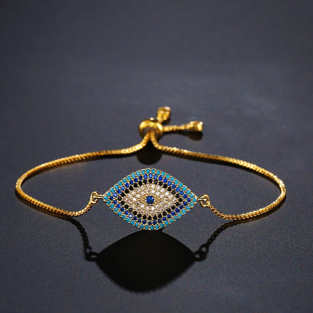 Trendy Gold Color Evil Eye Bracelet