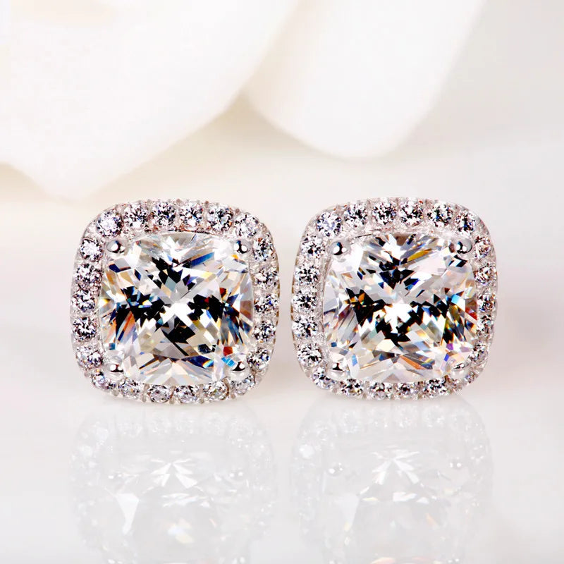 Elegant Crystal Zircon Stud Earrings