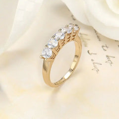 MxGxFam Small CZ 18k Gold Rings for Women