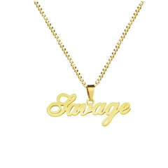 Custom Name 18k Gold Plated Necklace with Box Chain