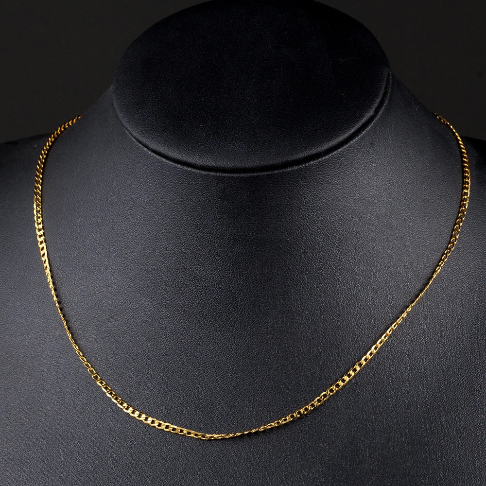 DOTEFFIL 925 Sterling Silver Sideways 18k Gold Necklace