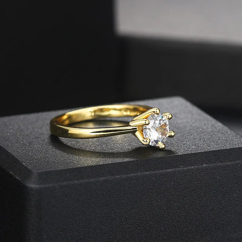 Gold Color Engagement Ring for Women