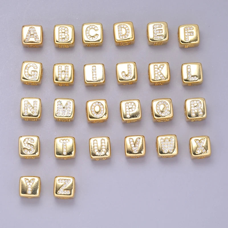 Juya 18K Gold Plated Alphabet Initial Letter Beads