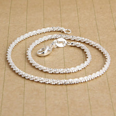 Vintage Thin Silver Color Chains Anklet for Women