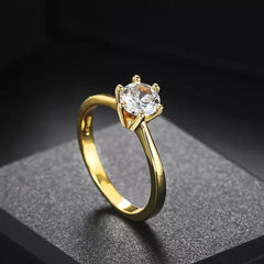 Gold Color Engagement Ring for Women