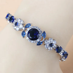 Blue Cubic Zirconia 6-Colors Bracelet Bangles