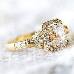 Elegant Shiny CZ Stone Engagement Rings