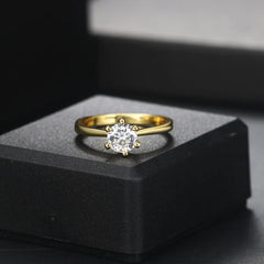 Gold Color Engagement Ring for Women