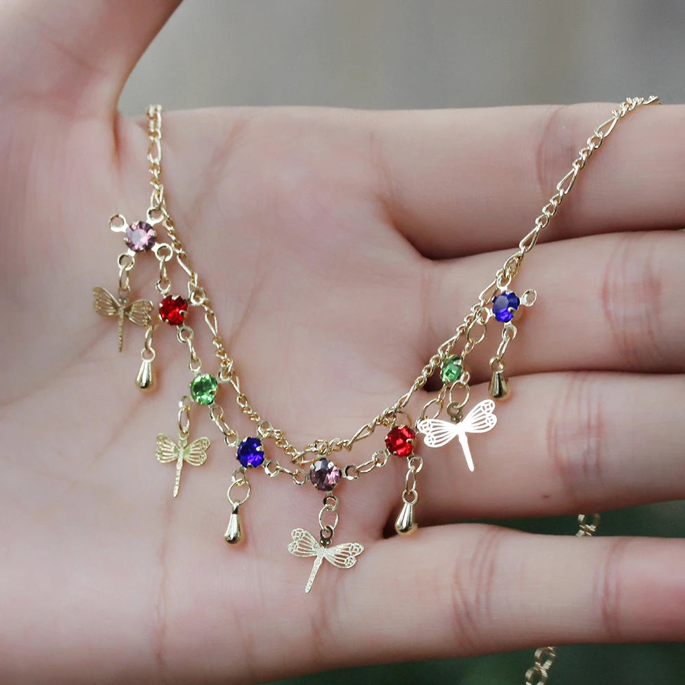 Wholesale 18K Gold Dragonfly Anklet