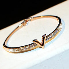 Elegant Zircon “Lady” Cuff Bracelet