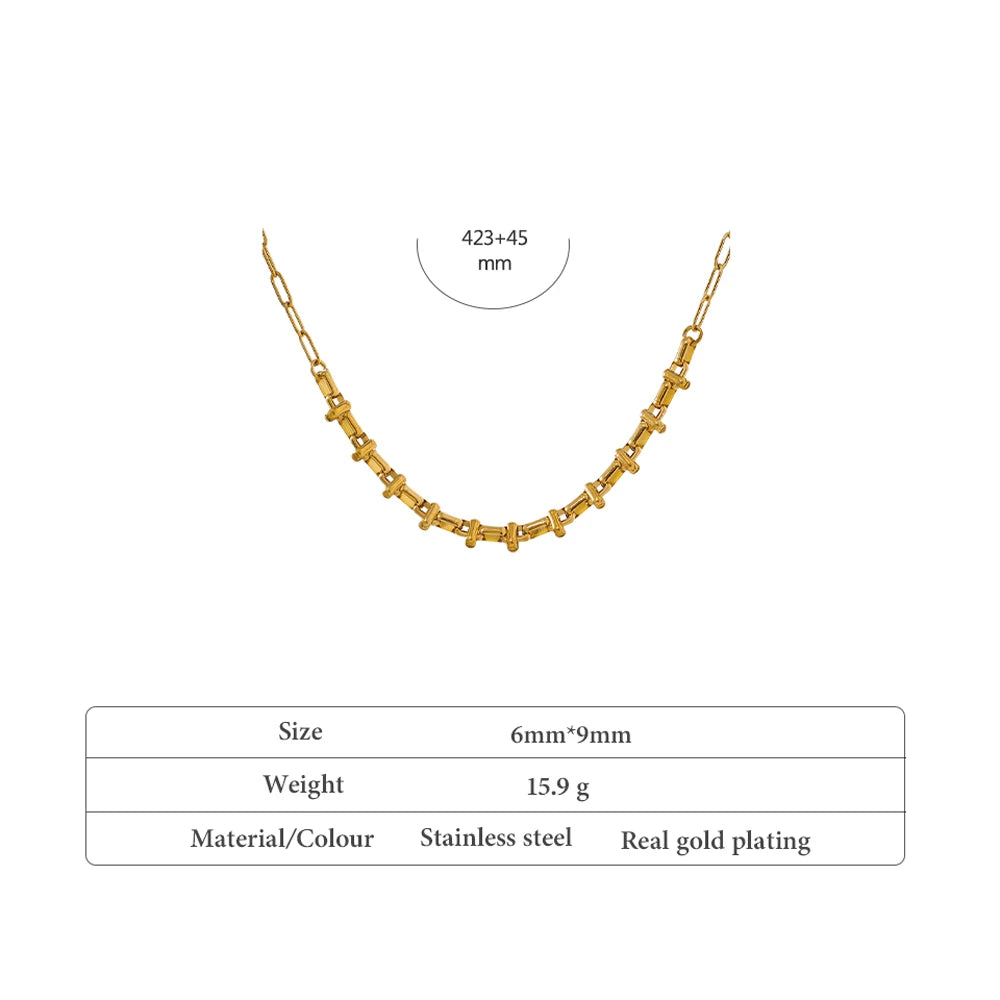 Yhpup New Metal 18K Plated Choker Necklace for Women