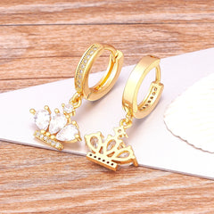 Trendy Bohemian Zircon Hollow Blue Evil Eye Hoop Earrings for Women